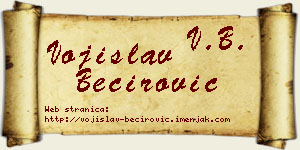 Vojislav Bećirović vizit kartica